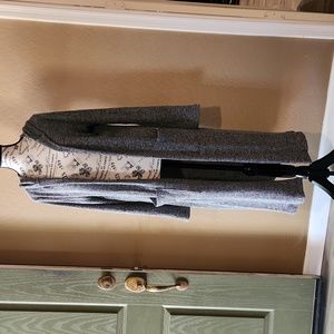 Gray Hooded Long Cardigan